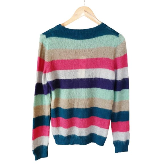 NWT Silvia Novelli Colorblock Mohair Blend Sweater - Size M, Made in Italy - Picture 3 of 4